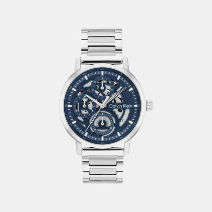 Men Quartz Blue Dial Analog Stainless Steel Watch 25200562