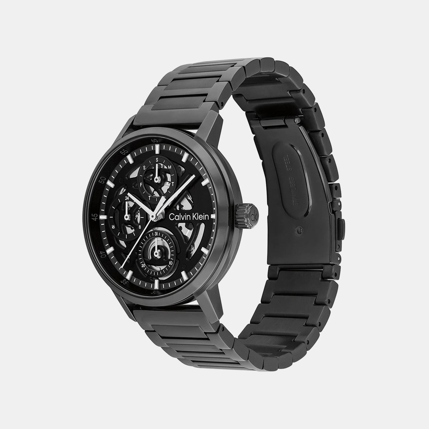 Gauge Men Quartz Black Dial Chronograph Stainless Steel Watch 25200563