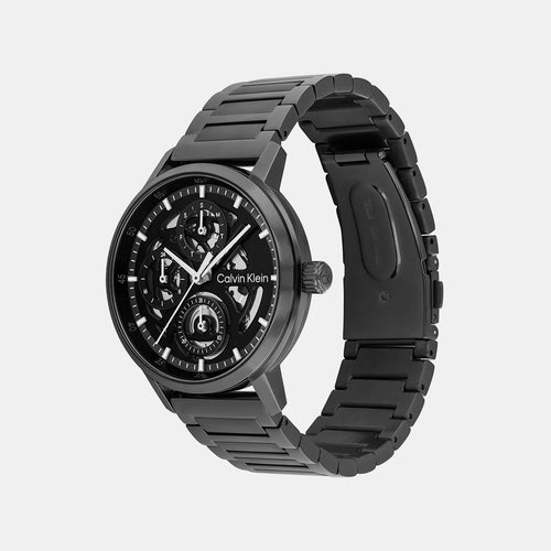 Gauge Men Quartz Black Dial Chronograph Stainless Steel Watch 25200563