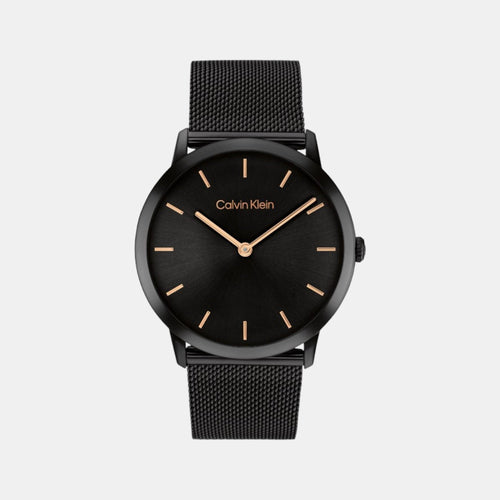 Exceptional Unisex Quartz Black Dial Analog Stainless Steel Watch 25300002