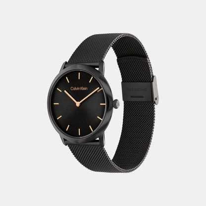 Exceptional Unisex Quartz Black Dial Analog Stainless Steel Watch 25300002