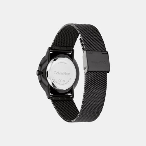 Exceptional Unisex Quartz Black Dial Analog Stainless Steel Watch 25300002