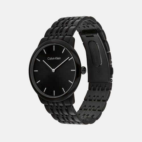 Intrigue Unisex Quartz Black Dial Analog Stainless Steel Watch 25300008