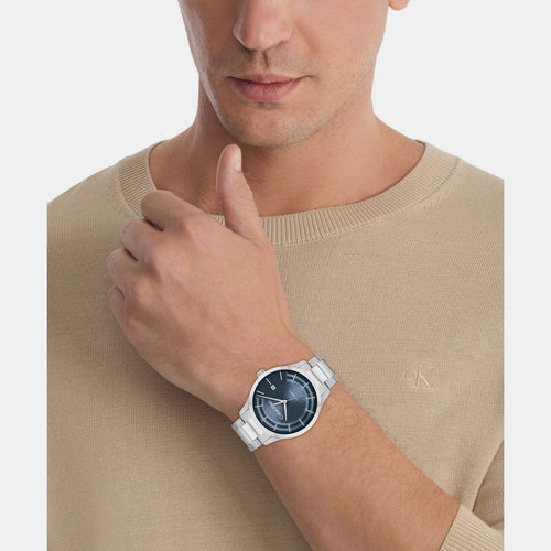 Ck Iconic Men Automatic Blue Dial Analog Stainless Steel Watch 25300020