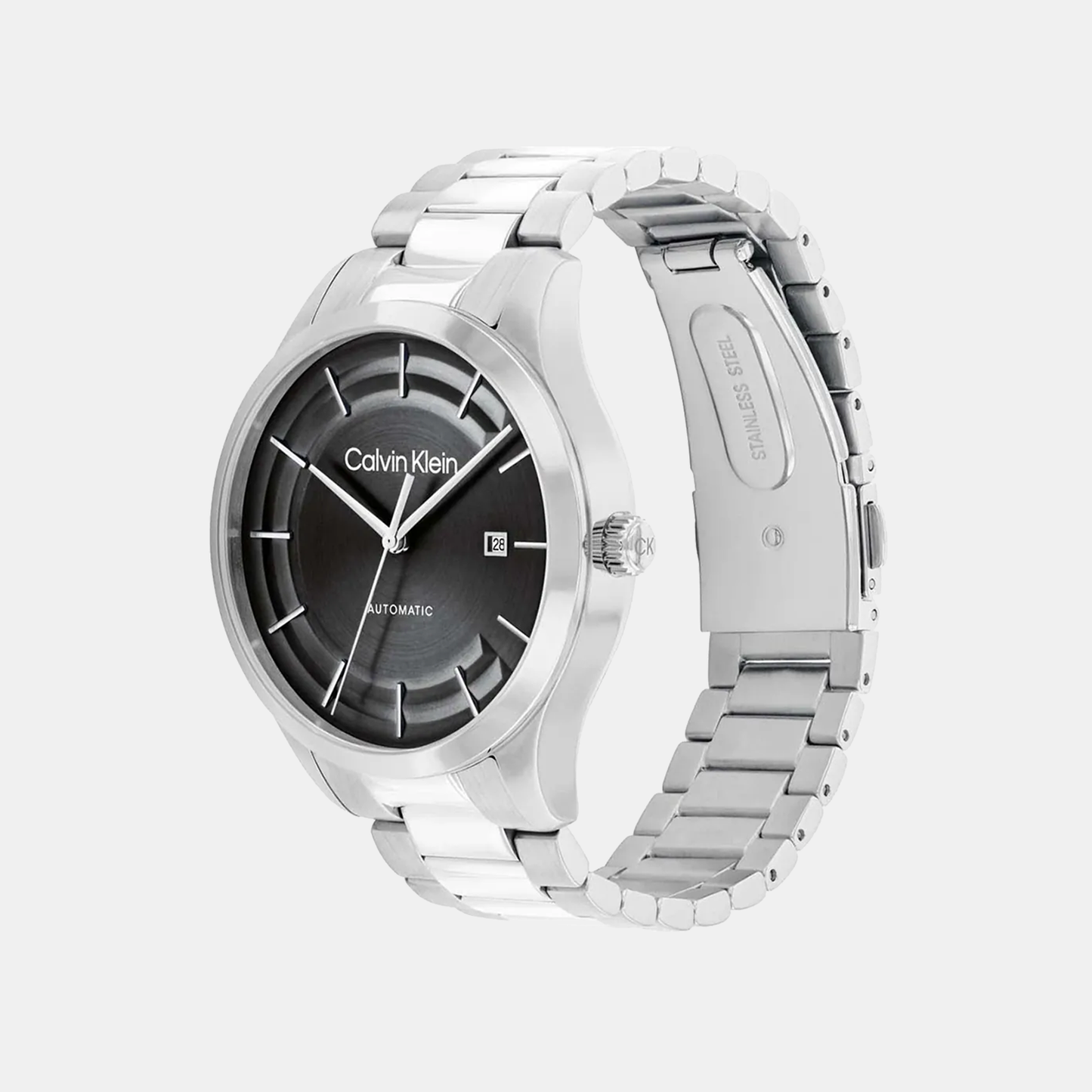 Ck Iconic Unisex Automatic Black Dial Analog Stainless Steel Watch 25300021