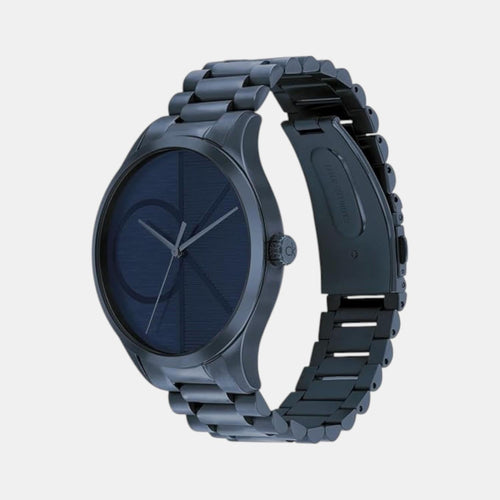 Iconic Men Quartz Blue Dial Analog Stainless Steel Watch 25300026
