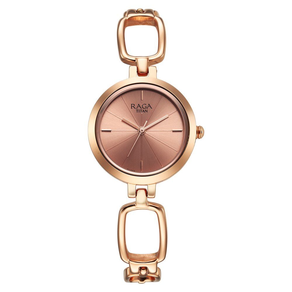 Titan Raga Quartz Analog Rose Gold Round Dial Rose Gold Metal Strap Watch For Women - NU2725WM01