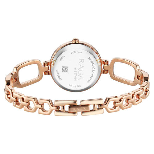 Titan Raga Quartz Analog Rose Gold Round Dial Rose Gold Metal Strap Watch For Women - NU2725WM01