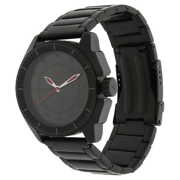 Fastrack 3089NM01 Analog Quartz Men Watch – Black Dial, Black Stainless Steel Strap, 50 m Water Resistance NR3089NM01
