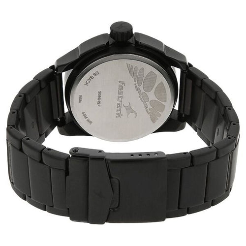 Fastrack 3089NM01 Analog Quartz Men Watch â€“ Black Dial, Black Stainless Steel Strap, 50 m Water Resistance NR3089NM01