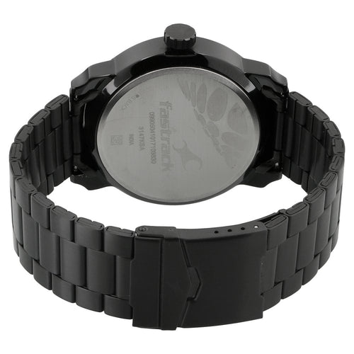 Fastrack Quartz Analog Black Dial Stainless Steel Strap Watch for Guys NT3147KM01