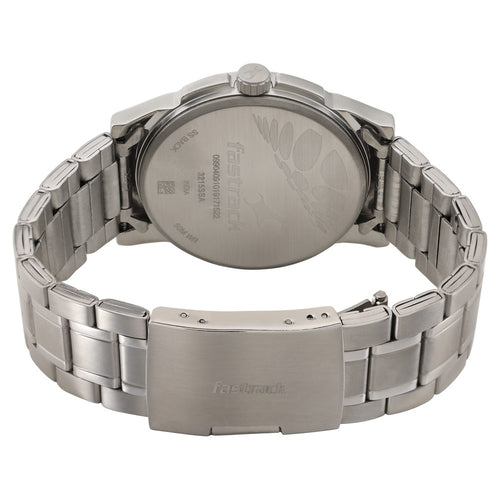 Fastrack Go Skate Quartz Analog with Day and Date White Dial Stainless Steel Strap Watch for Guys NU3215SM01