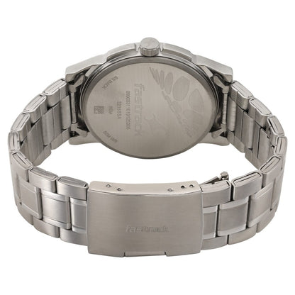 Fastrack Go Skate Quartz Analog with Day and Date Grey Dial Stainless Steel Strap Watch for Guys NT3215SM02