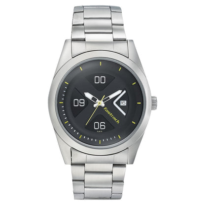 Fastrack Go Skate Quartz Analog with Date Black Dial Stainless Steel Strap Watch for Guys NR3218SM02
