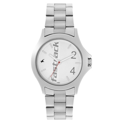 Fastrack Quartz Analog White Dial Stainless Steel Strap Watch for Guys NR3220SM01