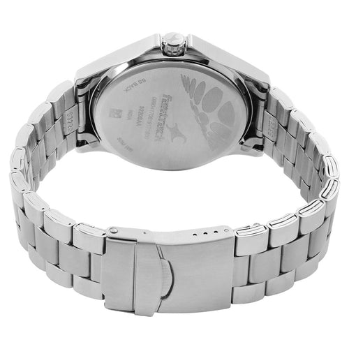 Fastrack Quartz Analog Black Dial Stainless Steel Strap Watch for Guys NU3220SM02