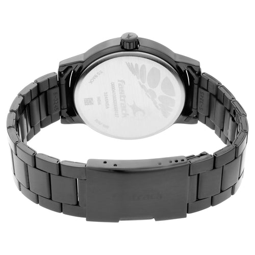 Fastrack Tripster Quartz Analog with Date Black Dial Stainless Steel Strap Watch for Guys NT3245NM01