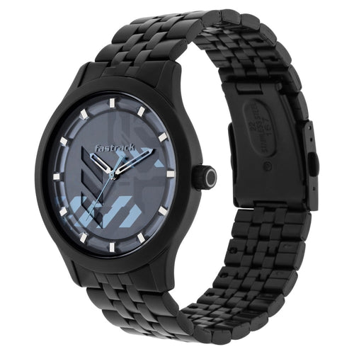 Fastrack Gamify Quartz Analog Grey Dial Metal Strap Watch for Guys NR3250NM01