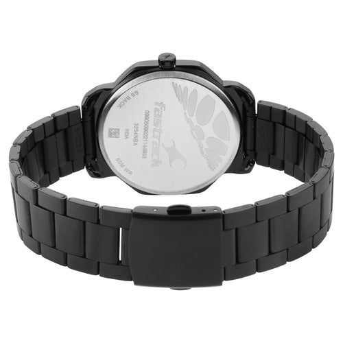 Fastrack Stunners Quartz Analog Black Dial Metal Strap Watch for Guys NT3254NM01