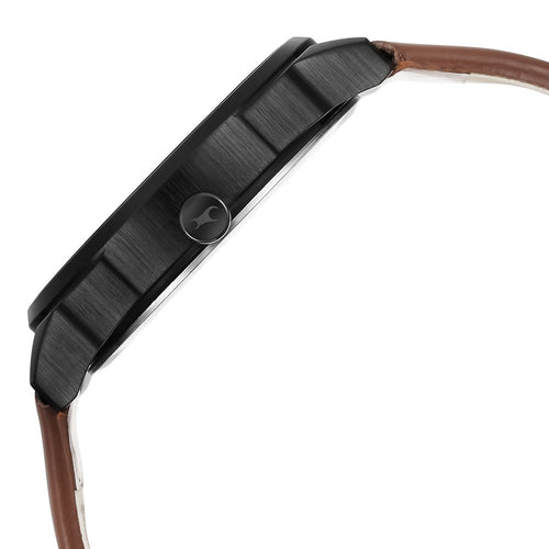Fastrack After Dark Brown Dial Leather Strap Watch for Guys NT3273NL03