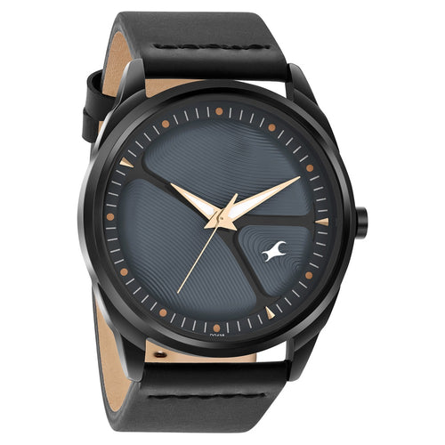 Fastrack MetaWe Quartz Analog Grey Dial Leather Strap Watch For Guys 3273NL04