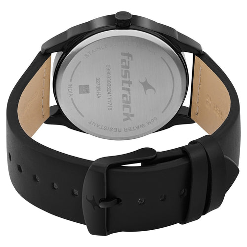 Fastrack MetaWe Quartz Analog Grey Dial Leather Strap Watch For Guys 3273NL04