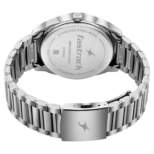 Fastrack MetaWe Quartz Analog Black Dial Stainless Steel Strap Watch For Guys NT3273SM02