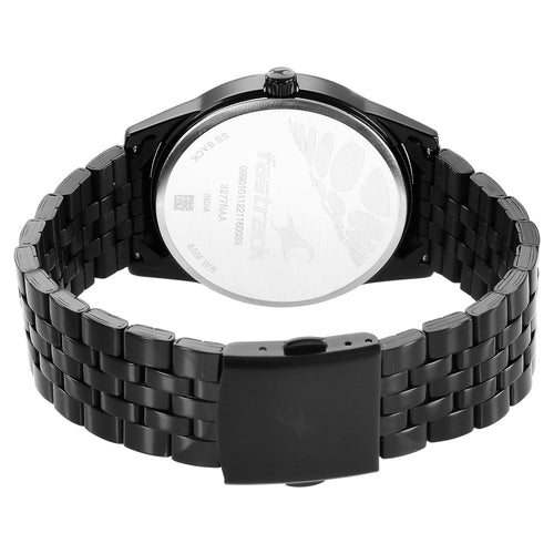 Fastrack Stunners Quartz Analog Black Dial Metal Strap Watch for Guys NT3277NM01