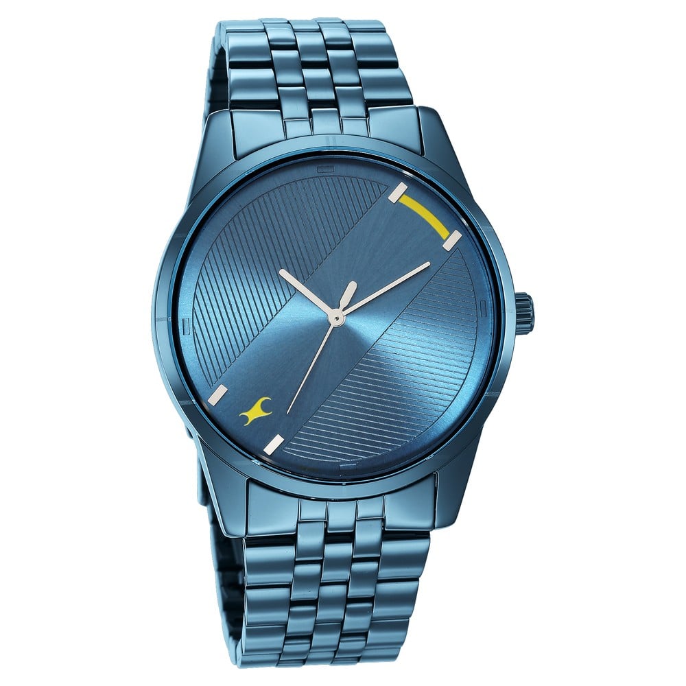 Fastrack Stunners Quartz Analog Blue Dial Metal Strap Watch for Guys NT3277QM01