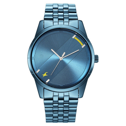 Fastrack Stunners Quartz Analog Blue Dial Metal Strap Watch for Guys NR3277QM01