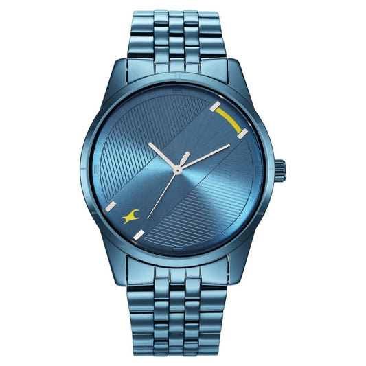 Fastrack Stunners Quartz Analog Blue Dial Metal Strap Watch for Guys NT3277QM01