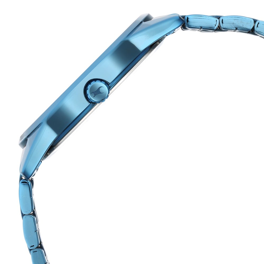 Fastrack Stunners Quartz Analog Blue Dial Metal Strap Watch for Guys NT3277QM01