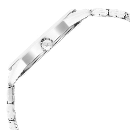 Fastrack Stunners Quartz Analog Silver Dial Metal Strap Watch for Guys NR3277SM01