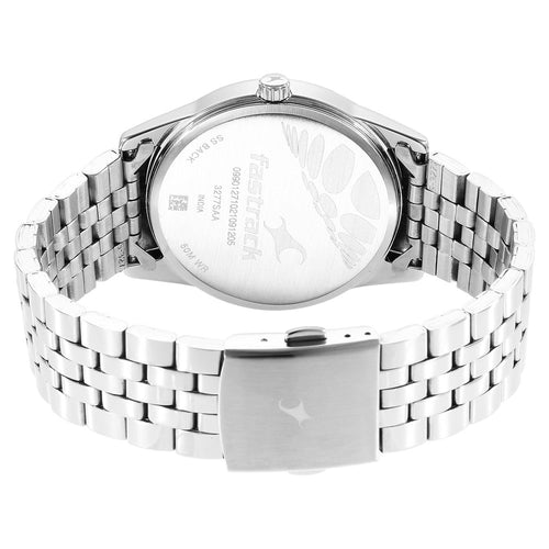 Fastrack Stunners Quartz Analog Silver Dial Metal Strap Watch for Guys NR3277SM01