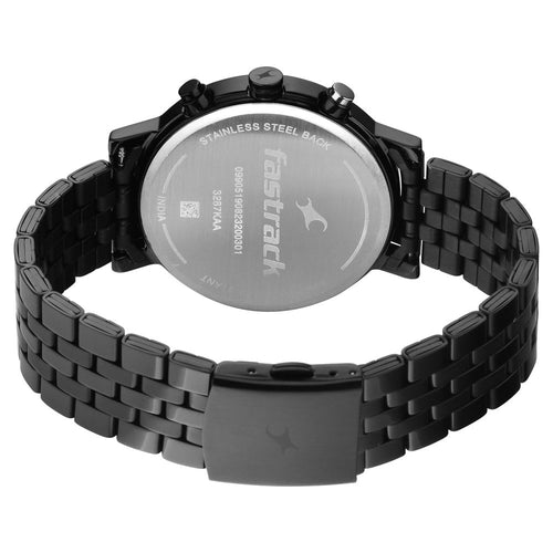 Fastrack Tick Tock Quartz Analog Blue dial Metal Strap Watch for Guys NT3287KM03