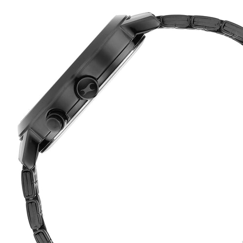 Fastrack Tick Tock Quartz Multifunction Black Dial Metal Strap Watch for Guys NU3287NM01