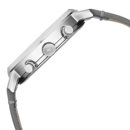 Fastrack Kronos Multifunction Grey Dial Leather Strap Watch for Guys 3287SL05