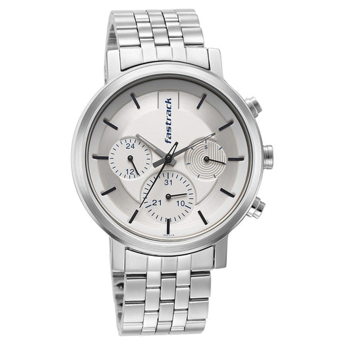 Fastrack Tick Tock White Dial Watch for Guys NS3287SM01