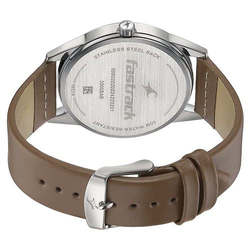 Fastrack Stunners Quartz Analog Blue Dial Leather Strap Watch for Guys NT3305SL01