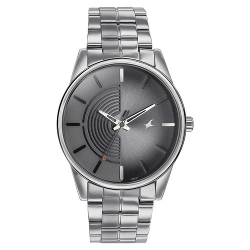 Fastrack Stunners Quartz Analog Grey Dial Stainless Steel Strap Watch for Guys NT3305SM02