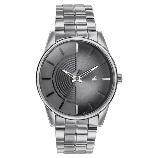 Fastrack Stunners Quartz Analog Grey Dial Stainless Steel Strap Watch for Guys NT3305SM02
