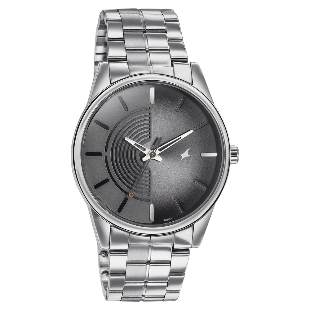 Fastrack Stunners Quartz Analog Grey Dial Stainless Steel Strap Watch for Guys NT3305SM02