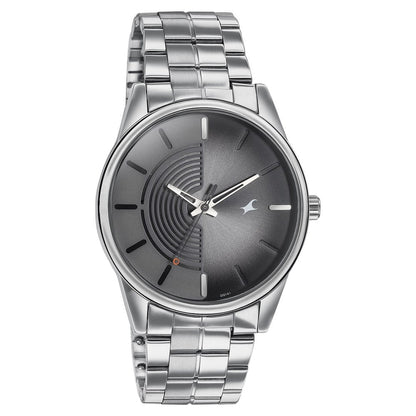 Fastrack Stunners Quartz Analog Grey Dial Stainless Steel Strap Watch for Guys NT3305SM02