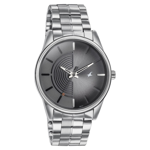 Fastrack Stunners Quartz Analog Grey Dial Stainless Steel Strap Watch for Guys NT3305SM02