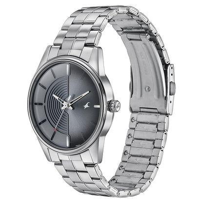 Fastrack Stunners Quartz Analog Grey Dial Stainless Steel Strap Watch for Guys NT3305SM02