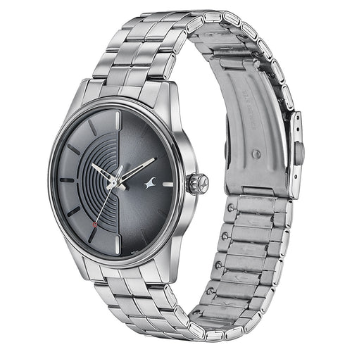 Fastrack Stunners Quartz Analog Grey Dial Stainless Steel Strap Watch for Guys NT3305SM02