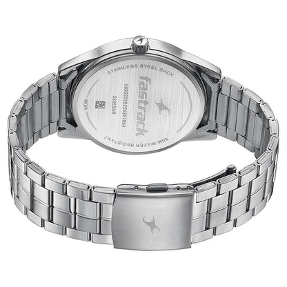 Fastrack Stunners Quartz Analog Grey Dial Stainless Steel Strap Watch for Guys NT3305SM02
