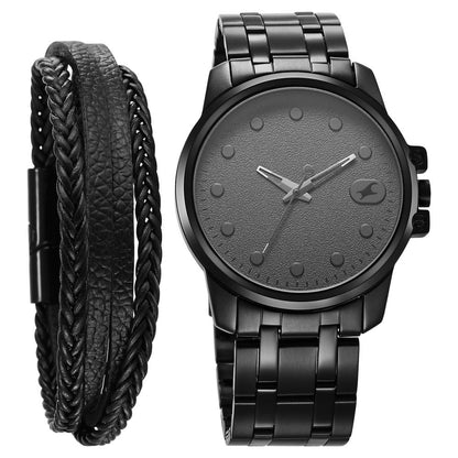 Fastrack Pulse Quartz Analog Anthracite Dial With Black Stainless steel Strap Watch for Guys NU3314NM01F