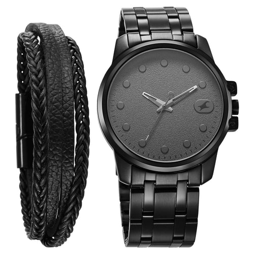 Fastrack Pulse Quartz Analog Anthracite Dial With Black Stainless steel Strap Watch for Guys NU3314NM01F