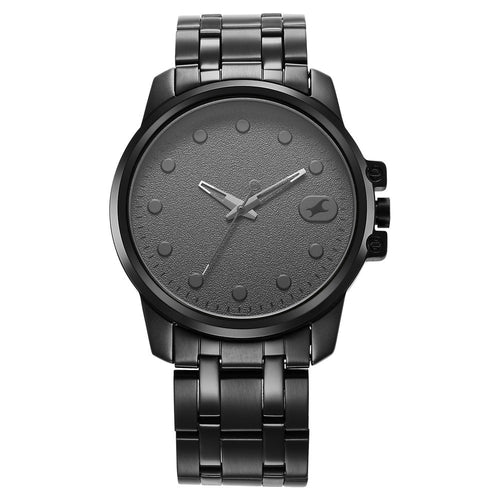 Fastrack Pulse Quartz Analog Anthracite Dial With Black Stainless steel Strap Watch for Guys NU3314NM01F